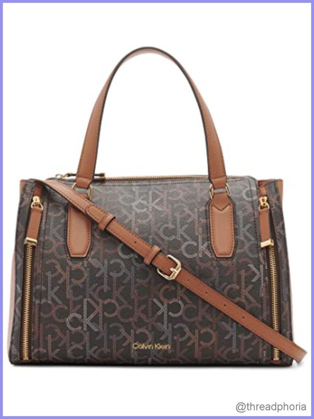 Calvin Klein Bubble Lamb Organization Satchel Vegan Leather Crossbody